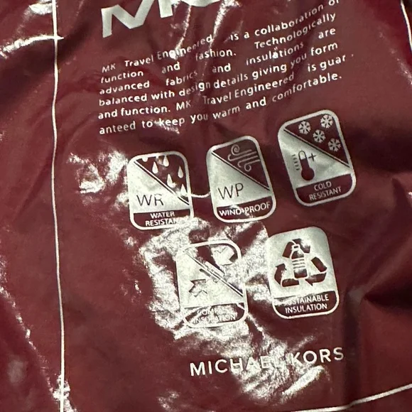 Men's Michael Kors Red Travel Engineered Puffer Jacket, Size XL - Picture 5 of 7